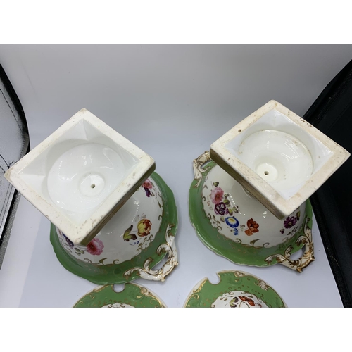 149 - A pair of shell border shape serving bowls in fair condition for age.