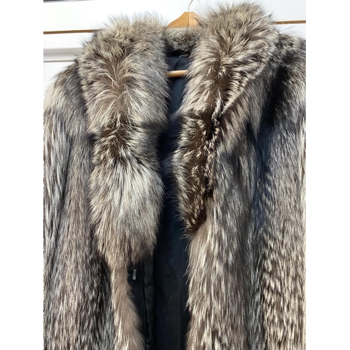 163 - VINTAGE SILVER FULL PELT FOX COAT, from Harrods size M