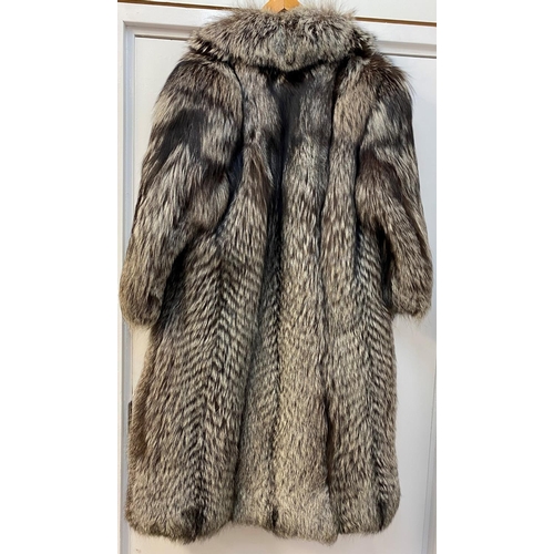 163 - VINTAGE SILVER FULL PELT FOX COAT, from Harrods size M