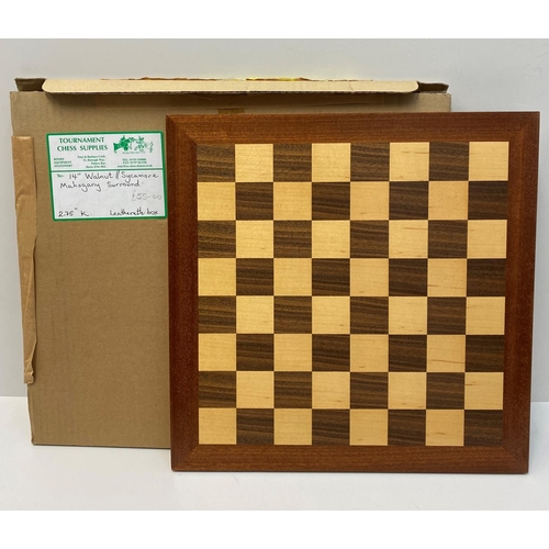 294 - 1 Mahogany Board Chess Set with Wooden Pieces.