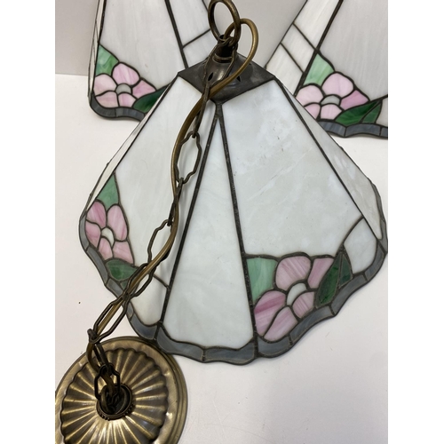 297 - Tiffany Style Glass Lamp Shade Wall Lights.