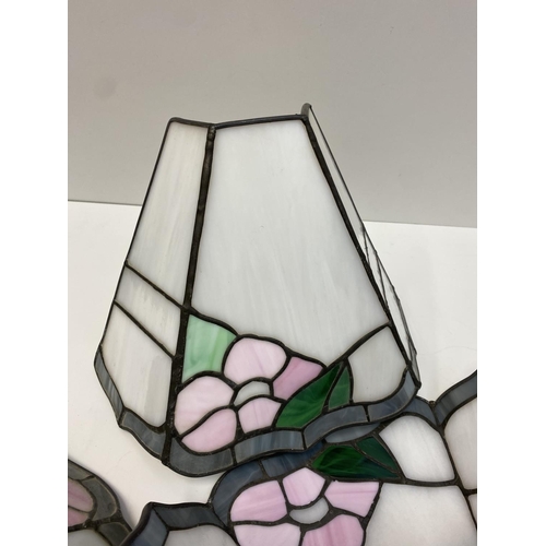 297 - Tiffany Style Glass Lamp Shade Wall Lights.