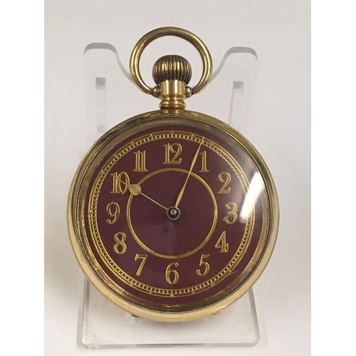 160 - Vintage Guilloche Enamel Dial Pocket Watch