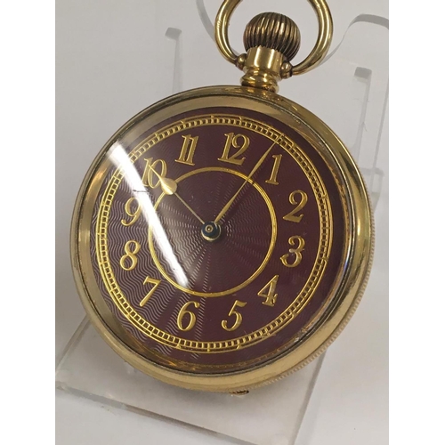 160 - Vintage Guilloche Enamel Dial Pocket Watch