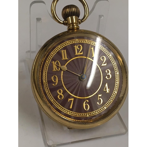 160 - Vintage Guilloche Enamel Dial Pocket Watch