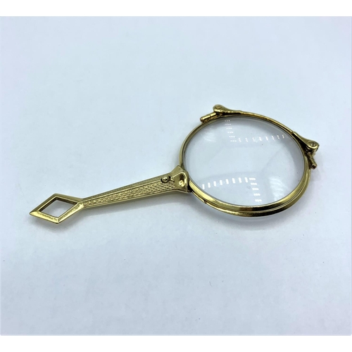 360 - Vintage Lorgnette folding Glasses set in 14ct Gold frame.