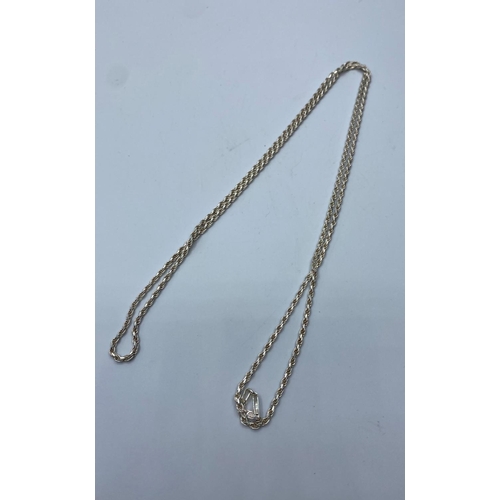 284 - Long Silver Twist Chain, 22g, 90cms.