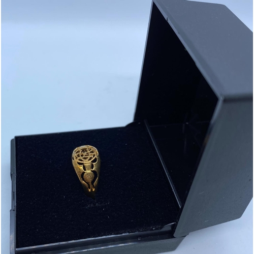 475 - 9ct Gold Glasgow Rangers Ring, 1.3g, Size K.