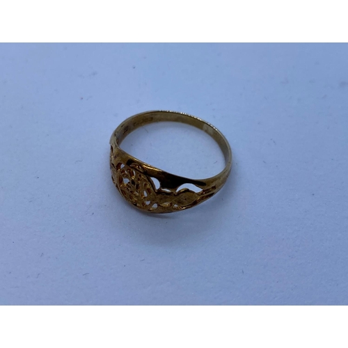 475 - 9ct Gold Glasgow Rangers Ring, 1.3g, Size K.