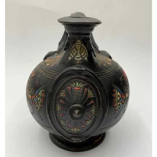 177 - Decorated Egyptian style wine jug, 13cms tall.