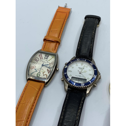 332 - 4x leather strapped Watches various makers (4)