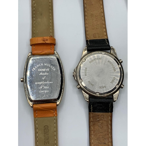 332 - 4x leather strapped Watches various makers (4)