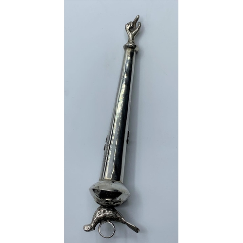 429 - A vintage silver decorated pointer (yad) used for reading Jewish religious scrolls.