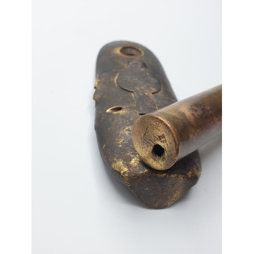 57 - WW1 Somme Relic. British SMLE Butt Plate and Oil Bottle. Found on the Somme, France