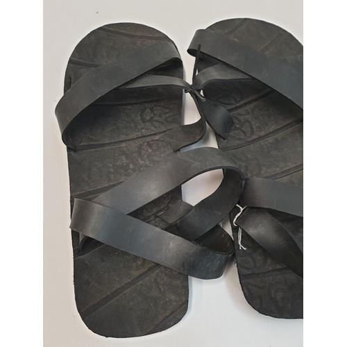 77 - 2 Pairs of Vietnam War Era-Ho Chi Minh Sandals made from truck tyres. As worn by the Vietcong. (2)