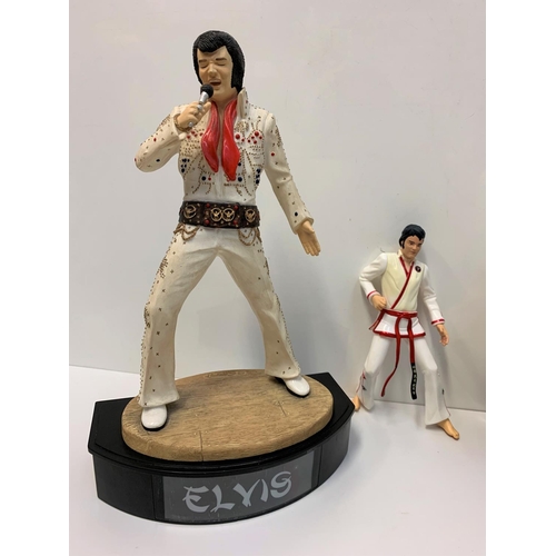 306 - A collection of Elvis Memorabilia to include a bust and a model of Elvis in his full Vegas gear