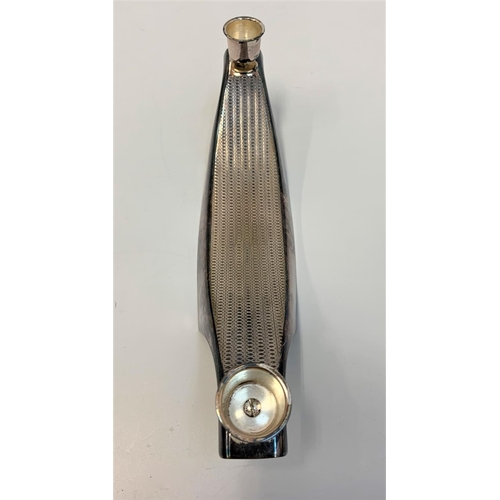 350 - Modern style chrome Candle holder, 29cm wide.