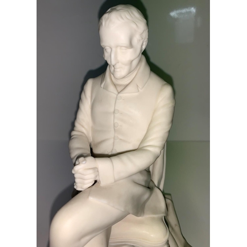 525 - Sculpture of the Duke of Wellington in seated position by Sam Alcock, June 1852, 29cm tall and 2.3kg... 