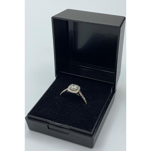 500 - 18ct white gold diamond ring with 0.65ct diamonds, weight 2.3g and size J