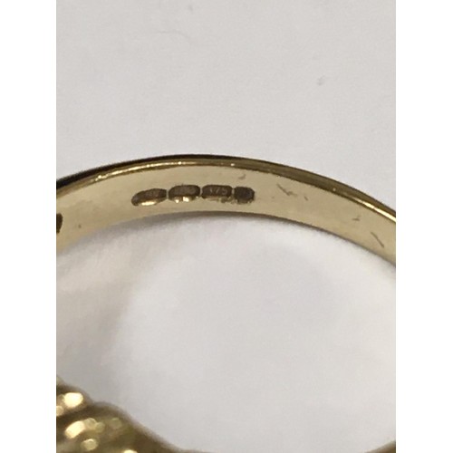 538 - Antique 9ct gold Fede Ring with Love & Friendship symbol, size L