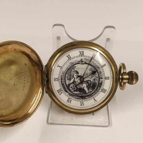 541 - Vintage Masonic Memento Mori full hunter Pocket Watch, in working order