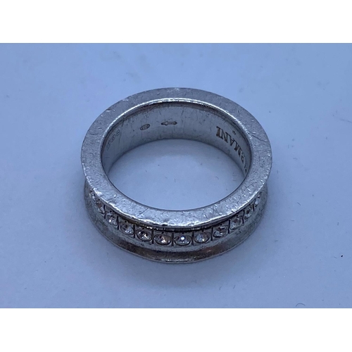 516 - Silver Armani Ring. Vintage Stone Set all Round with Zirconia's, Showing 'Emporio Armani' to Side of... 