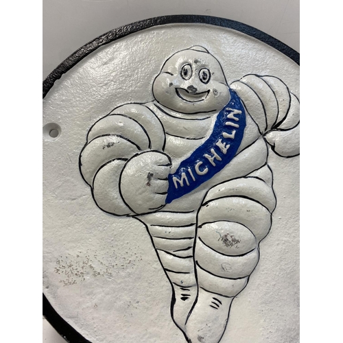 534 - Michelin Tyres Cast Iron Sign.  Retro.