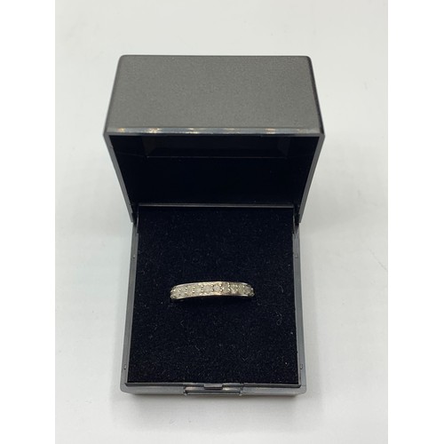 508 - 9ct white gold eternity ring with 0.73ct diamonds, weight 2.15g and size K