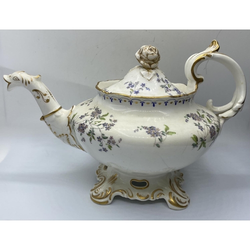 567 - H&R Daniel second bell shaped Teapot with visible cracks