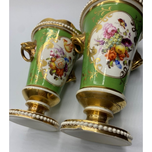 583 - 2x H&R Daniel Spill vases in need of restoration, 12 & 15cm tall (2)