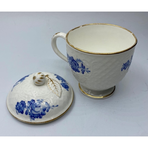 598 - Unusual tea cup with lid thought to be a very early H&R Daniel work, in good condition