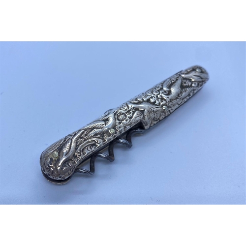 549 - Victorian Silver gentleman’s companion knife ,having a corkscrew, scissors and buttoner in pen knife... 