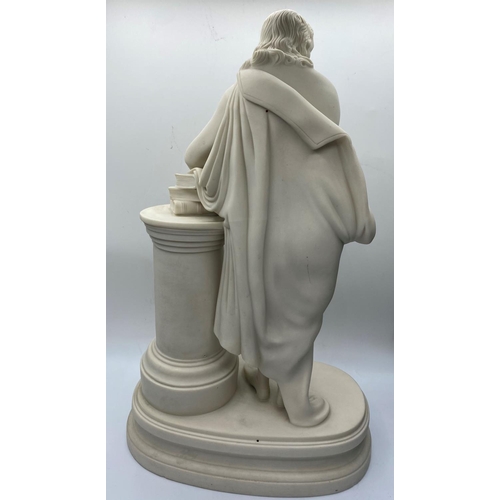 632 - Large ceramic statue of a scholar, 36cm tall and weight 2.3kg