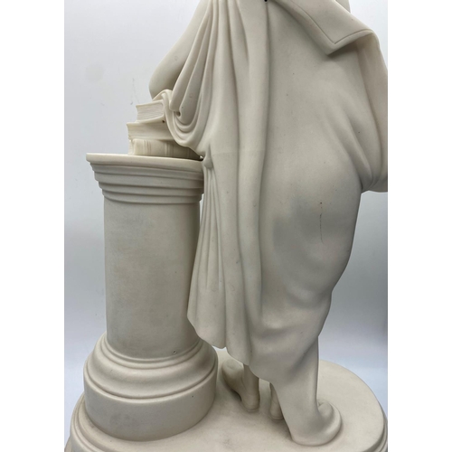 632 - Large ceramic statue of a scholar, 36cm tall and weight 2.3kg