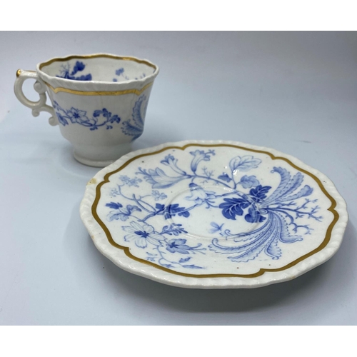 656 - A very early gadroon shape cup & saucer in good condition circa 1822