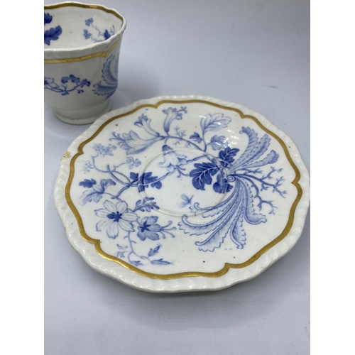 656 - A very early gadroon shape cup & saucer in good condition circa 1822