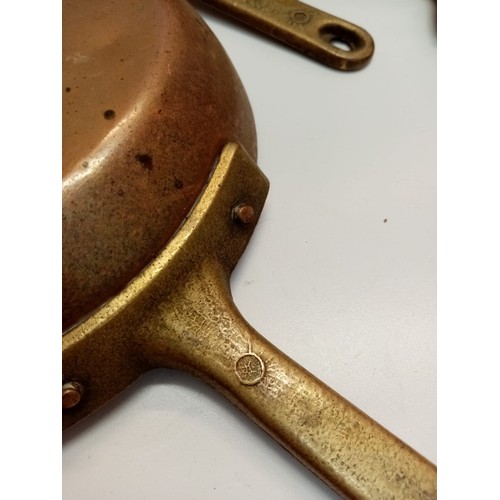 32 - Set of 5 Brass and Copper Vintage Skillets.