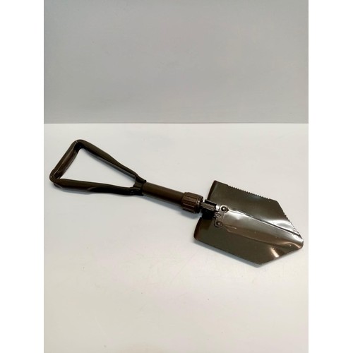 89 - Collapsible Steel Shovel in Military Canvas Pouch, 26cm long, 1.2kg.