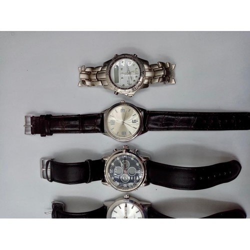 180 - A Selection of 6 New Quartz Watches, 5 with Leather Straps.