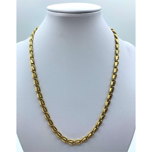 158 - 18ct yellow and white Gold designer Necklace, weight 44.7g and 42cm long