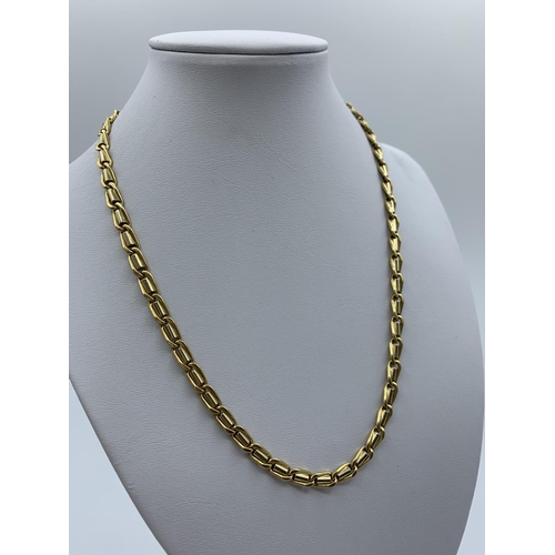 158 - 18ct yellow and white Gold designer Necklace, weight 44.7g and 42cm long