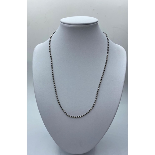 276 - Black Diamond and Pearl Necklace, 3.2g, 44cms.