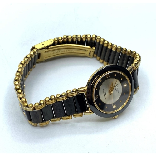 327 - Langs Ladies dress watch in black and gold