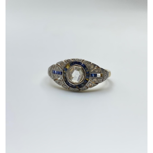 408 - Vintage Sapphire and Diamond Ring (stone missing), weight 2.6g and size O