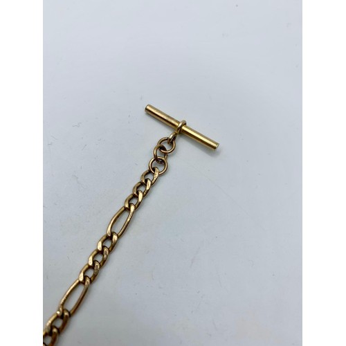 39 - A 9ct Gold Watch Chain (Albert) with T Bar, 5.7g.