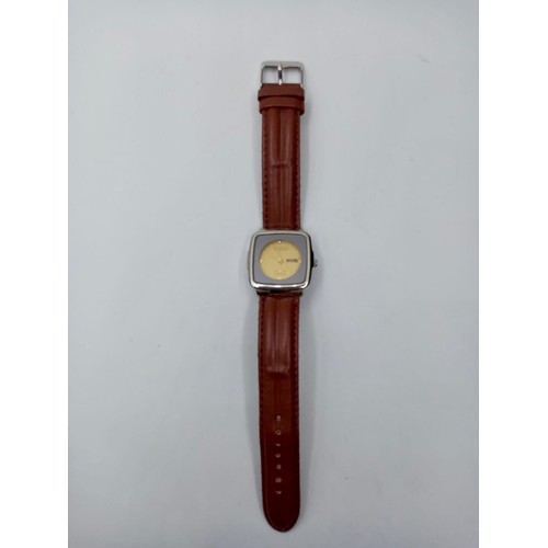 55 - Citizen Square Watch with Leather Strap as New.