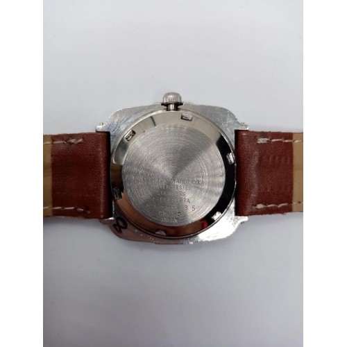 55 - Citizen Square Watch with Leather Strap as New.