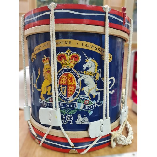 10 - Napoleonic black watch regimental drum (repro). 40cms tall, 38cms diameter