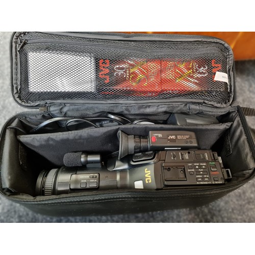 94 - JVC Compact VHS Camcorder with Cassettes and Carrying Case.