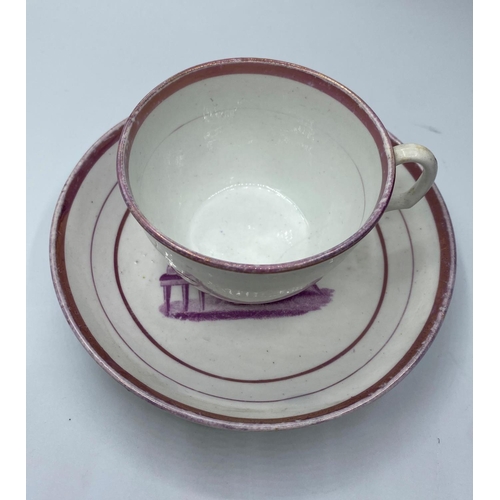 652 - Lustre cup and saucer (1800-1815) maker not known but Ridgway type handle